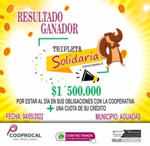 Lee más sobre el artículo Resultado Tripleta solidaria – 4 mayo 2022