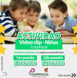 Lee más sobre el artículo ¡ACTIVIDAD VIDEO CLIP – NIÑOS COOPROCAL 👦👧!