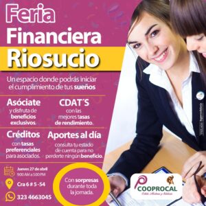 Lee más sobre el artículo ¡FERIA FINANCIERA EN RIOSUCIO! 🎉