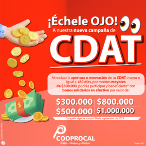 Lee más sobre el artículo ¡AHORRA, INVIERTE Y TE BENEFICIARÁS 😎! – NUEVA campaña de CDAT´S