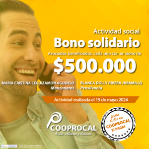 Lee más sobre el artículo Felicidades a nuestros asociados beneficiados en las actividades sociales del BONO SOLIDARIO del día 15 de mayo.
