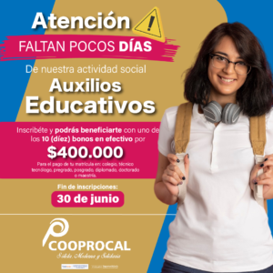 Lee más sobre el artículo ¡QUEDAN POCOS DÍAS de nuestra actividade sociale de AUXILIOS EDUCATIVOS!. 📚✏📄👓✌