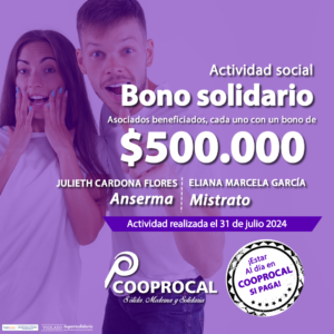 Lee más sobre el artículo Felicidades a nuestras asociadas beneficiadas en las actividades sociales del BONO SOLIDARIO del día 31 de julio.
