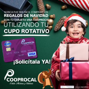 Lee más sobre el artículo Nuestra tarjeta débito COOPROCAL, en alianza con la red Coopcentral se acomoda con tus compras de NAVIDAD, con ella podrás tener tu dinero a la mano y recibir muchos beneficios 💰.