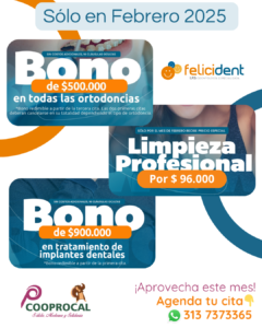 Lee más sobre el artículo COOPROCAL trae a sus asociados 👨‍👩‍👧‍👦 un excelente convenio donde podrás cuidar de tu SONRISA con la con consultorios FELICIDENT 😁
