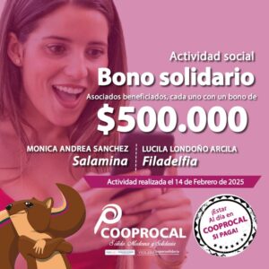 Lee más sobre el artículo Felicidades a nuestros asociados beneficiados en las actividades sociales del BONO SOLIDARIO del día 14 de febrero