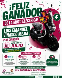 Lee más sobre el artículo Luis Emmanuel de Quinchia, es nuestro asociado ganador de una de nuestras MOTOS ELÉCTRICAS